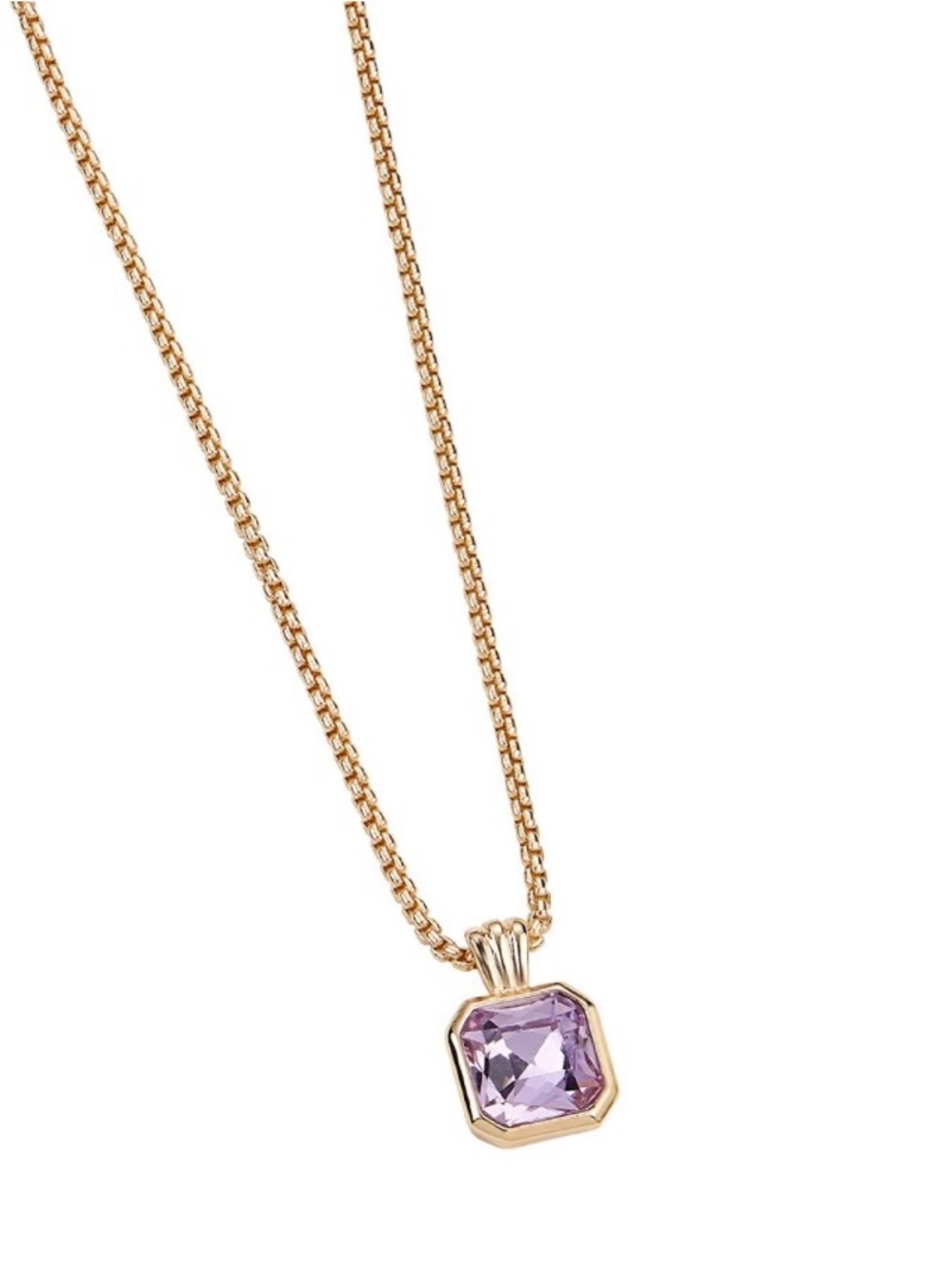 Park Lane “Orchid” Necklace with Square Lavender Gem